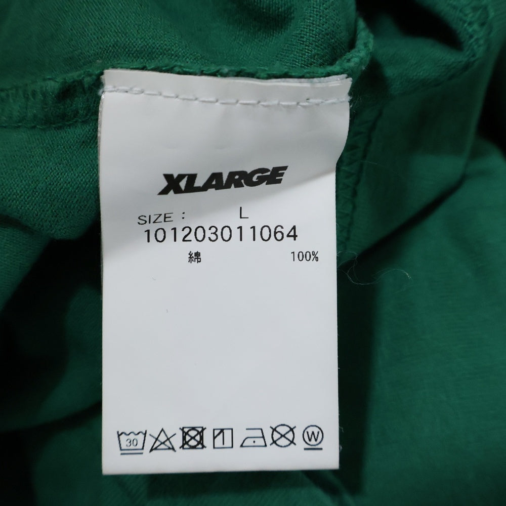 X-LARGE(エクストララージ) フロントプリント 長袖Tシャツ カットソー グリーン 101203011064