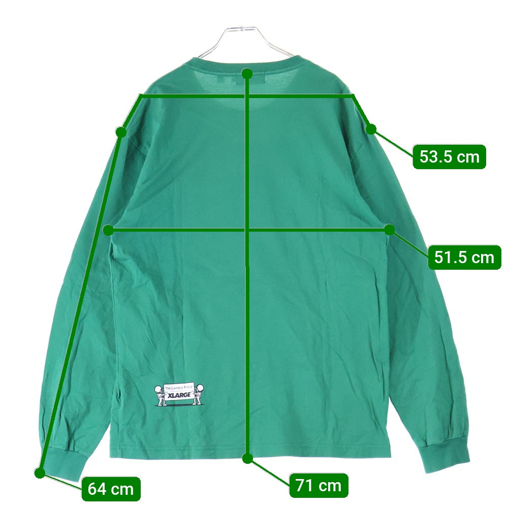 X-LARGE(エクストララージ) フロントプリント 長袖Tシャツ カットソー グリーン 101203011064