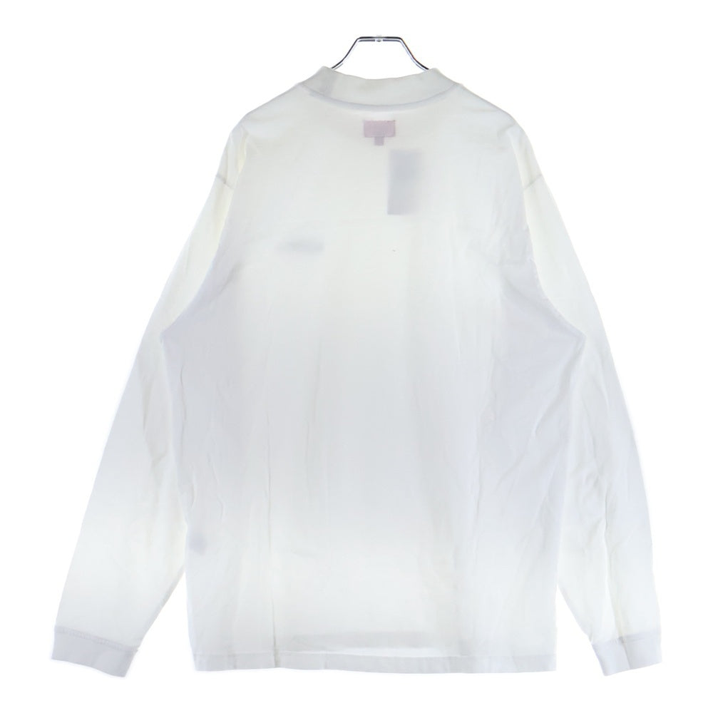 SUPREME(シュプリーム) 22AW Mock Neck L/S Top モックネック ワンポイントロゴ 刺繍 長袖Tシャツ カットソー ホワイト