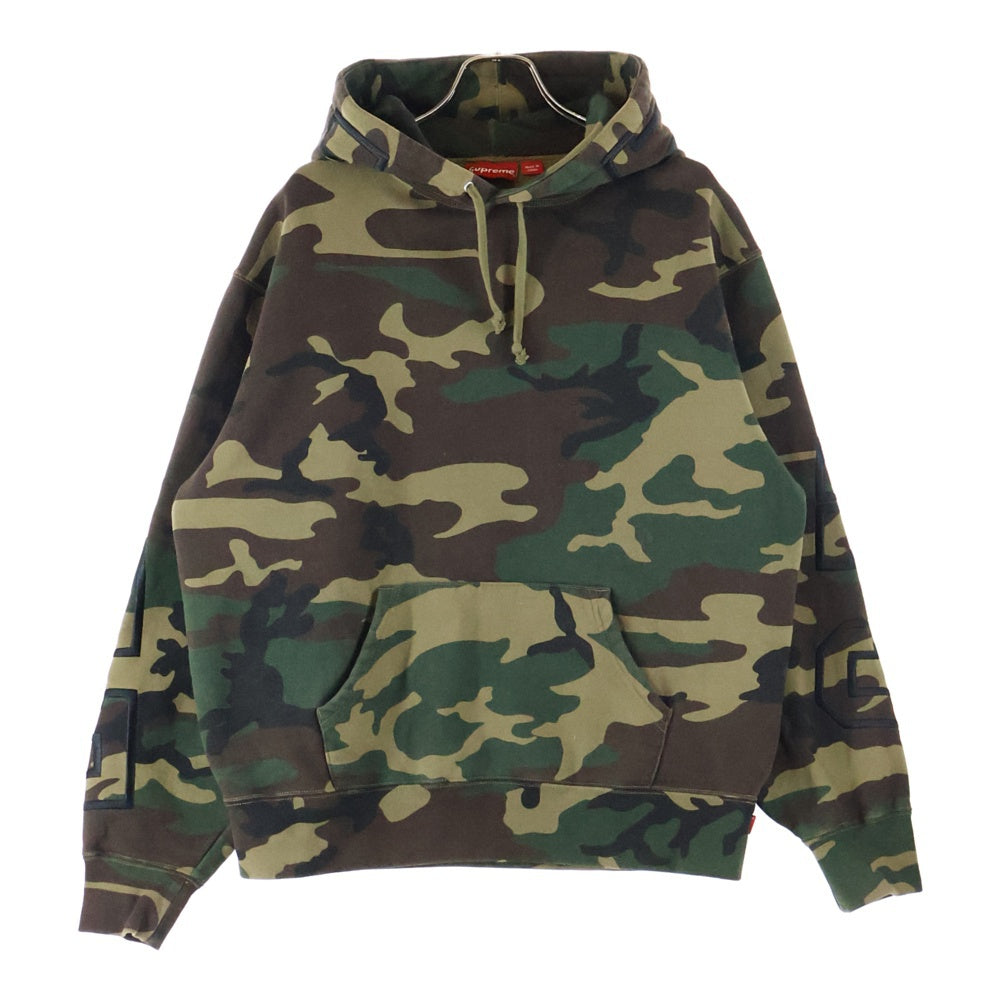SUPREME(シュプリーム) 22AW State Hooded Sweatshirt Woodland Camo ステート フーテッドスウェットシャツ プルオーバーパーカー ウッドランドカモ カモフラ グリーン/ブラウン