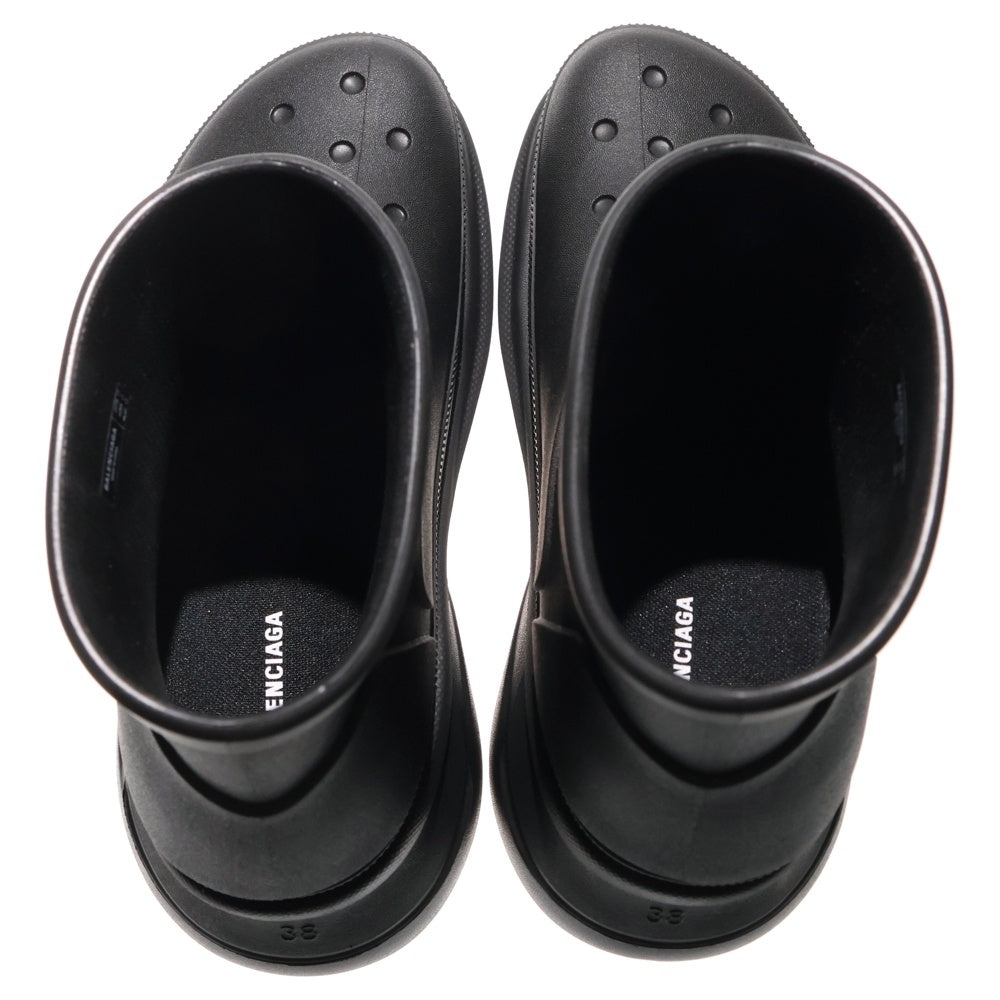BALENCIAGA(バレンシアガ) ×Crocs クロックス アンクルラバーブーツ ブラック 713679
