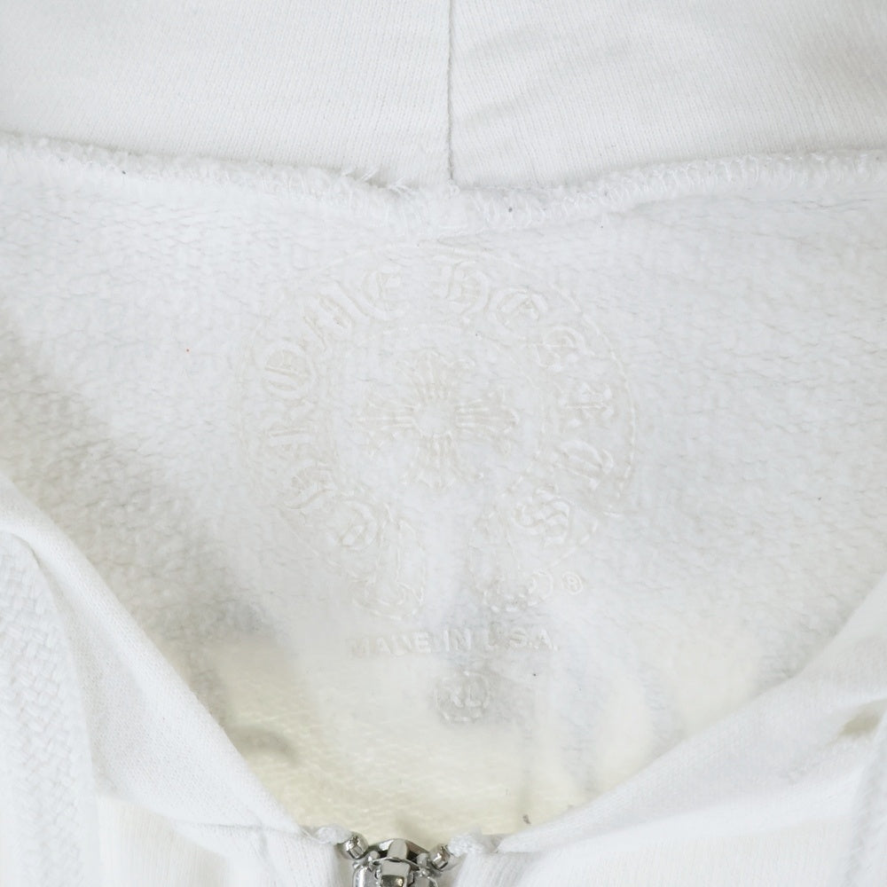 CHROME HEARTS(クロムハーツ) SWTSHRT HD ZIP アーチロゴバックプリント ジップアップスウェットパーカー ホワイト