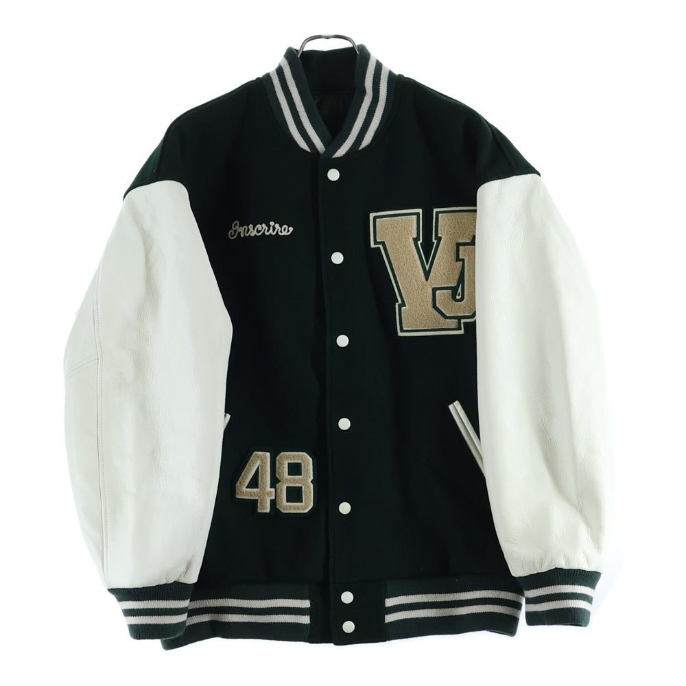 NO BRAND(ノーブランド) 22AW 【INSCRIRE】 VAN Stadium Jumper スタジアムジャケット スタジャン アワードジャケット ブラック/ホワイト 122AW-BZ49