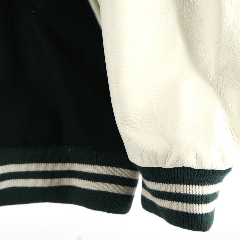 NO BRAND(ノーブランド) 22AW 【INSCRIRE】 VAN Stadium Jumper スタジアムジャケット スタジャン アワードジャケット ブラック/ホワイト 122AW-BZ49