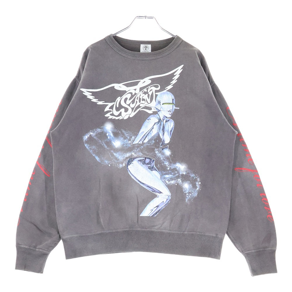 SAINT MICHAEL(セントマイケル) 22SS ×空山基 SWEAT SHIRT / SORAYAMA セクシーロボットプリントクルーネックスウェット ブラック SM-S22-0000-074