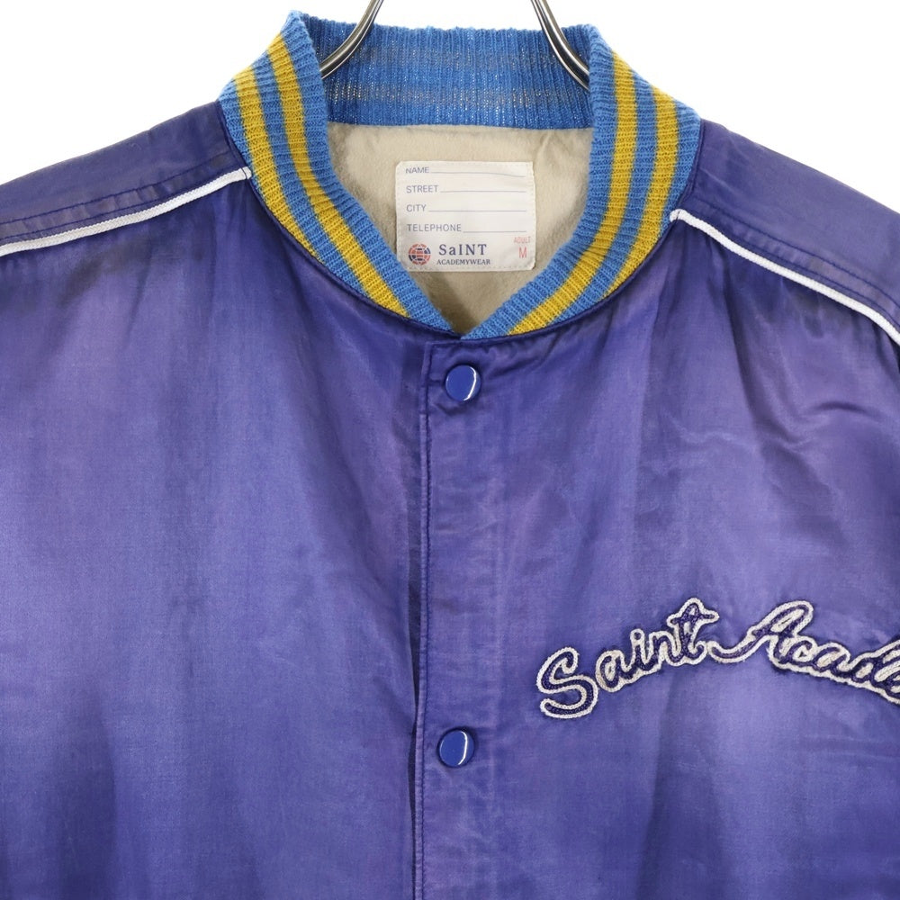 SAINT MICHAEL(セントマイケル) 22AW×SHERMER ACADEMY シャーマーアカデミー スカジャンブルゾン パープル/イエロー SM-A22-0000-063