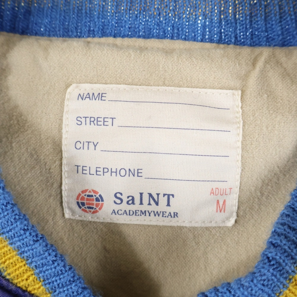 SAINT MICHAEL(セントマイケル) 22AW×SHERMER ACADEMY シャーマーアカデミー スカジャンブルゾン パープル/イエロー SM-A22-0000-063