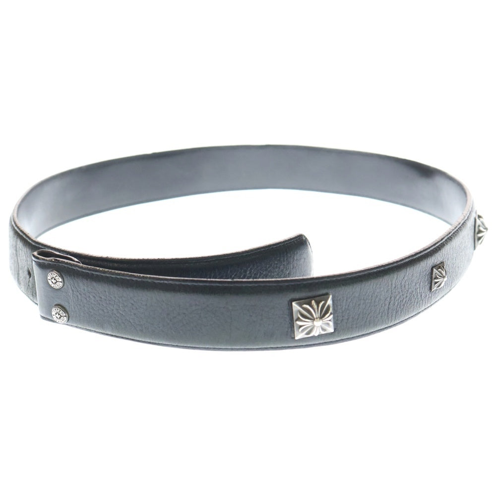 CHROME HEARTS(クロムハーツ) STRAP PYRAMID ゼロピラミッドスタッズ レザーベルト ブラック/シルバー