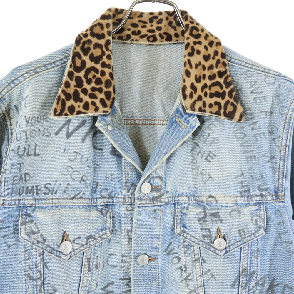 GUCCI(グッチ) 17SS レオパード切替デニムジャケット インディゴ 452413 XR359