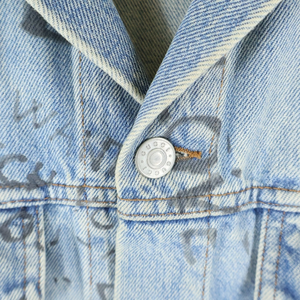 GUCCI(グッチ) 17SS レオパード切替デニムジャケット インディゴ 452413 XR359