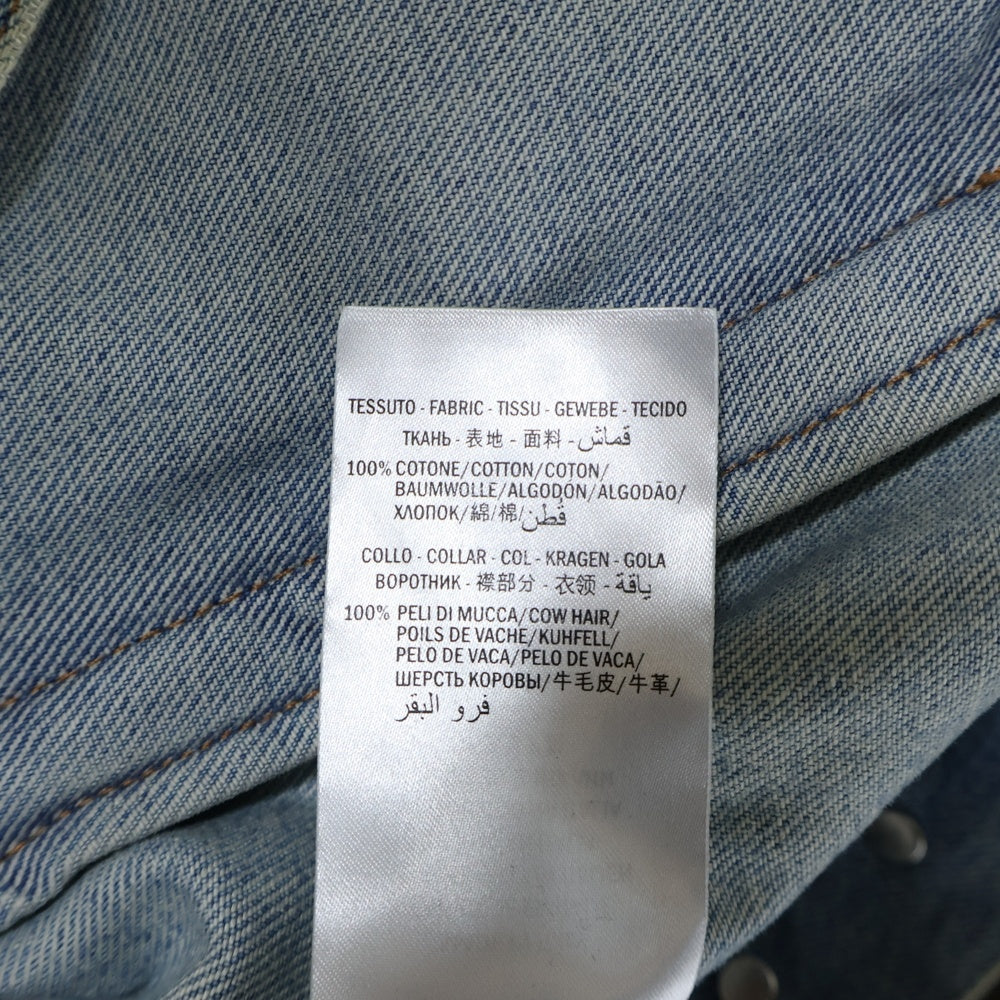 GUCCI(グッチ) 17SS レオパード切替デニムジャケット インディゴ 452413 XR359