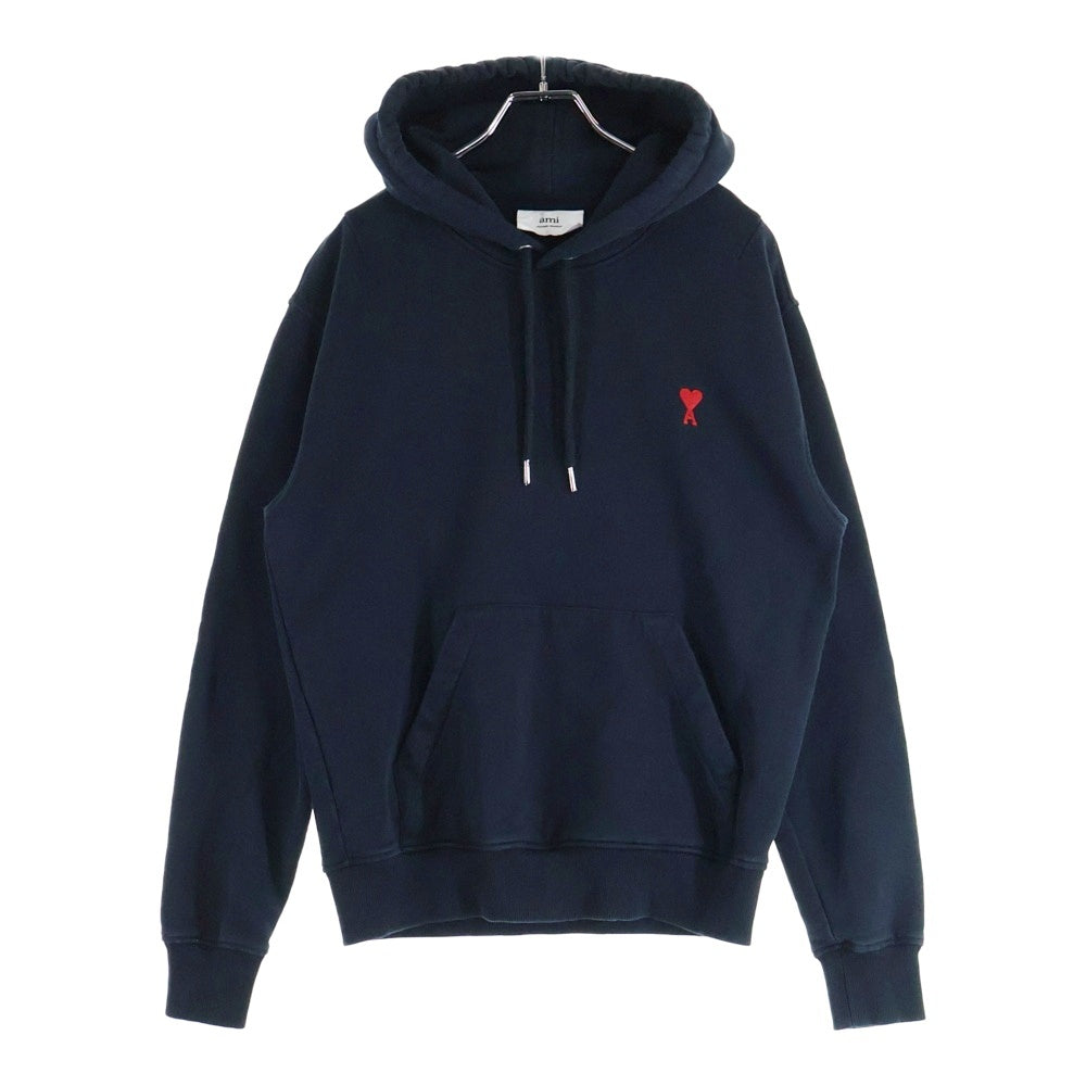 AMI Alexandre Mattiussi(アミアレクサンドルマテュッシ) フロントハートロゴ スウェットプルオーバーパーカー ブラック BFHJ008.730