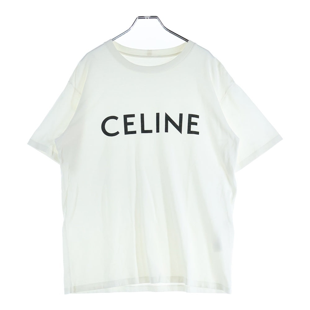 CELINE(セリーヌ) 22AW ルーズフィットロゴプリント半袖Tシャツ カットソー ホワイト 2X681671Q