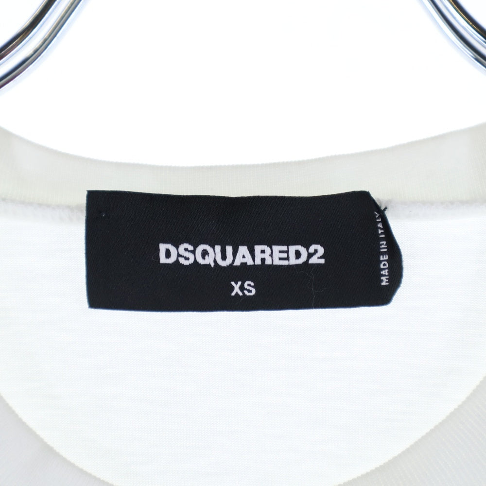 DSQUARED2(ディースクエアード) 23AW Mini Logo Cool フロントロゴ半袖Tシャツ カットソー ホワイト S74GD0946