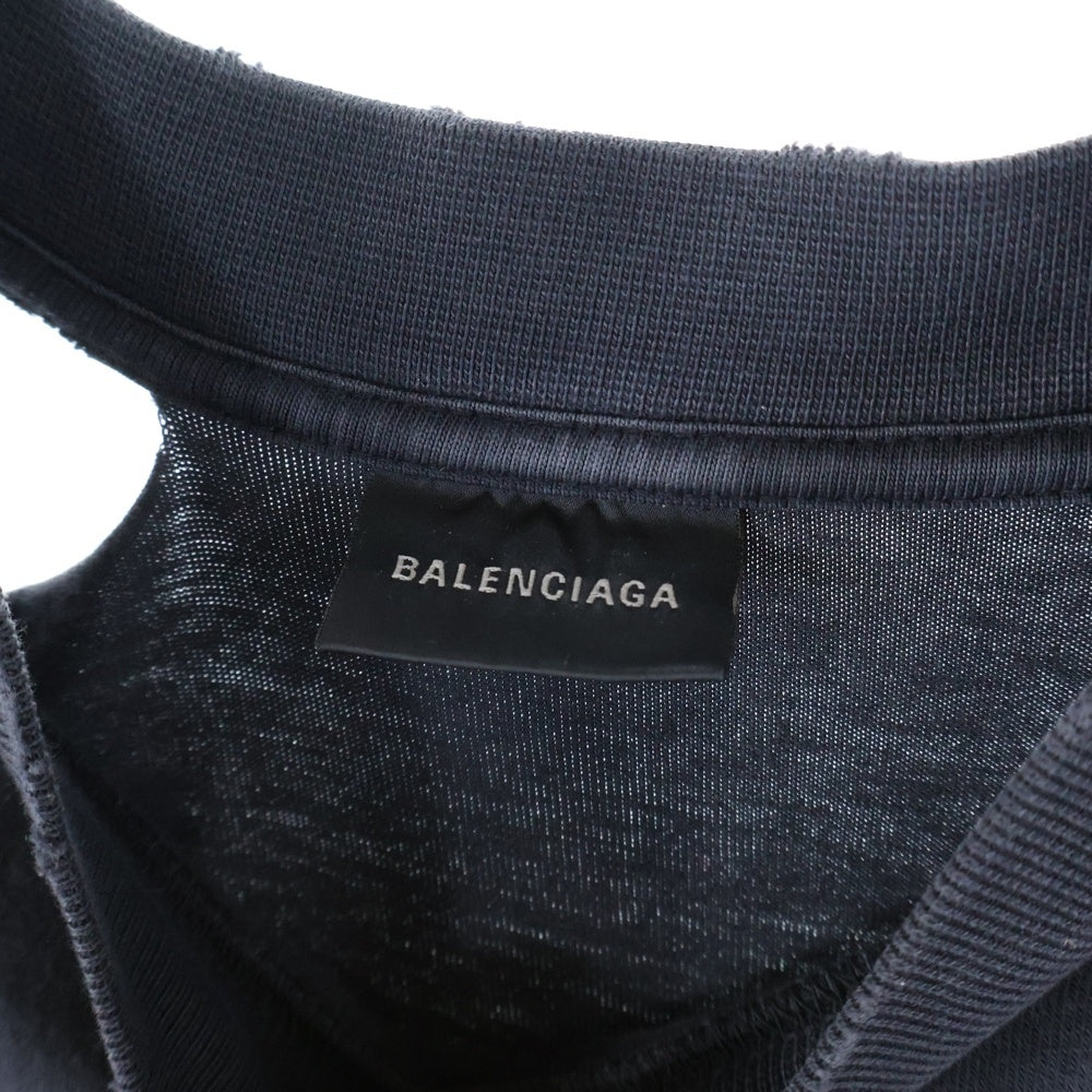 BALENCIAGA(バレンシアガ) 25SS PAINTED Tshirt Dress ペインテッド 半袖Tシャツ ドレス カットソー ワンピース ブラック レディース 777750 TRVT9