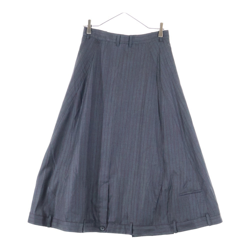 BALENCIAGA(バレンシアガ) 23AW Striped Virgin Wool Skirt ストライプドバージンウールスカート グレー レディース 768732 TPT05