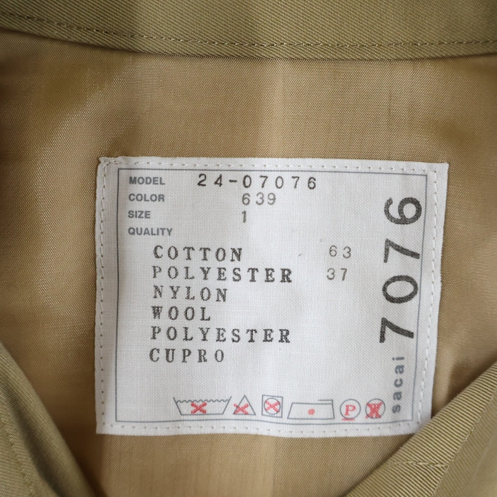 Sacai(サカイ) 24SS Gabardine And Twill Jacket ギャバジン&ツイル ジャケット ベージュ/カーキ レディース 24-07076