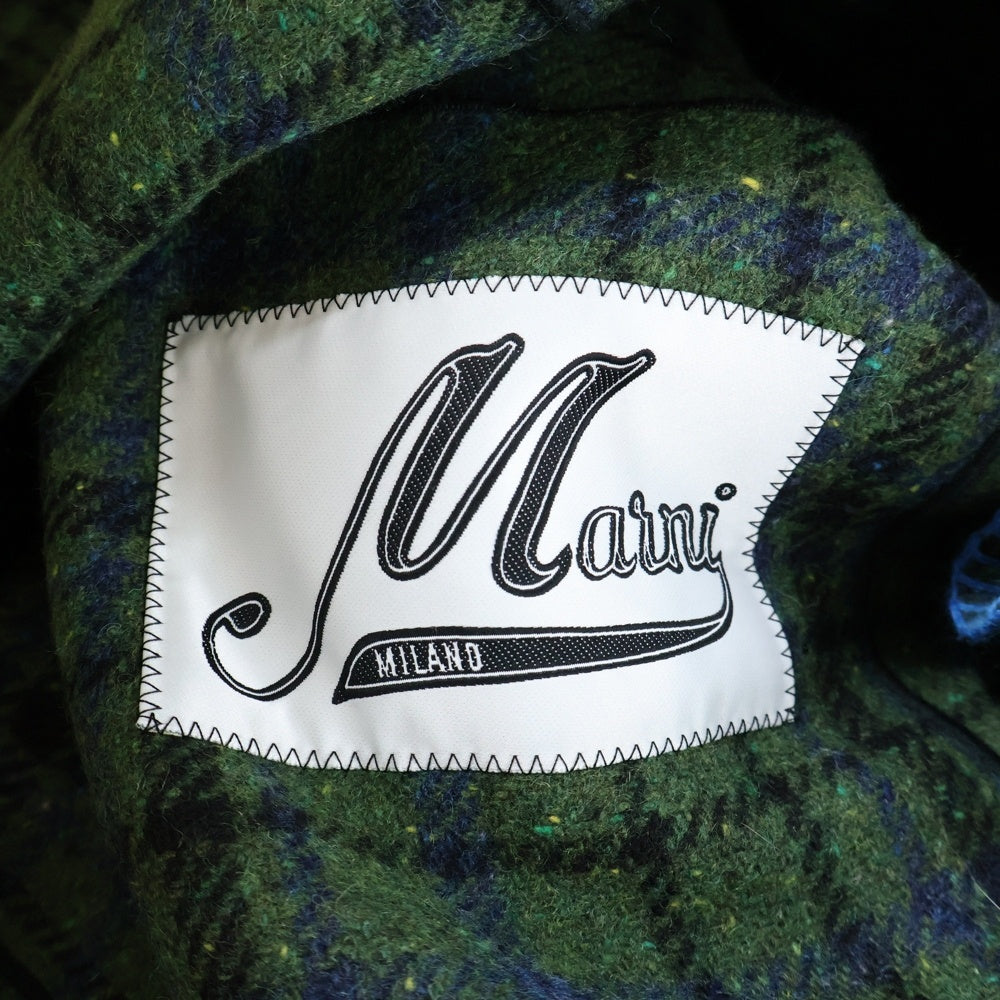 MARNI(マルニ) 22AW チェックノースリーブウールコート ロングコート グリーン レディース GLMA0050BM