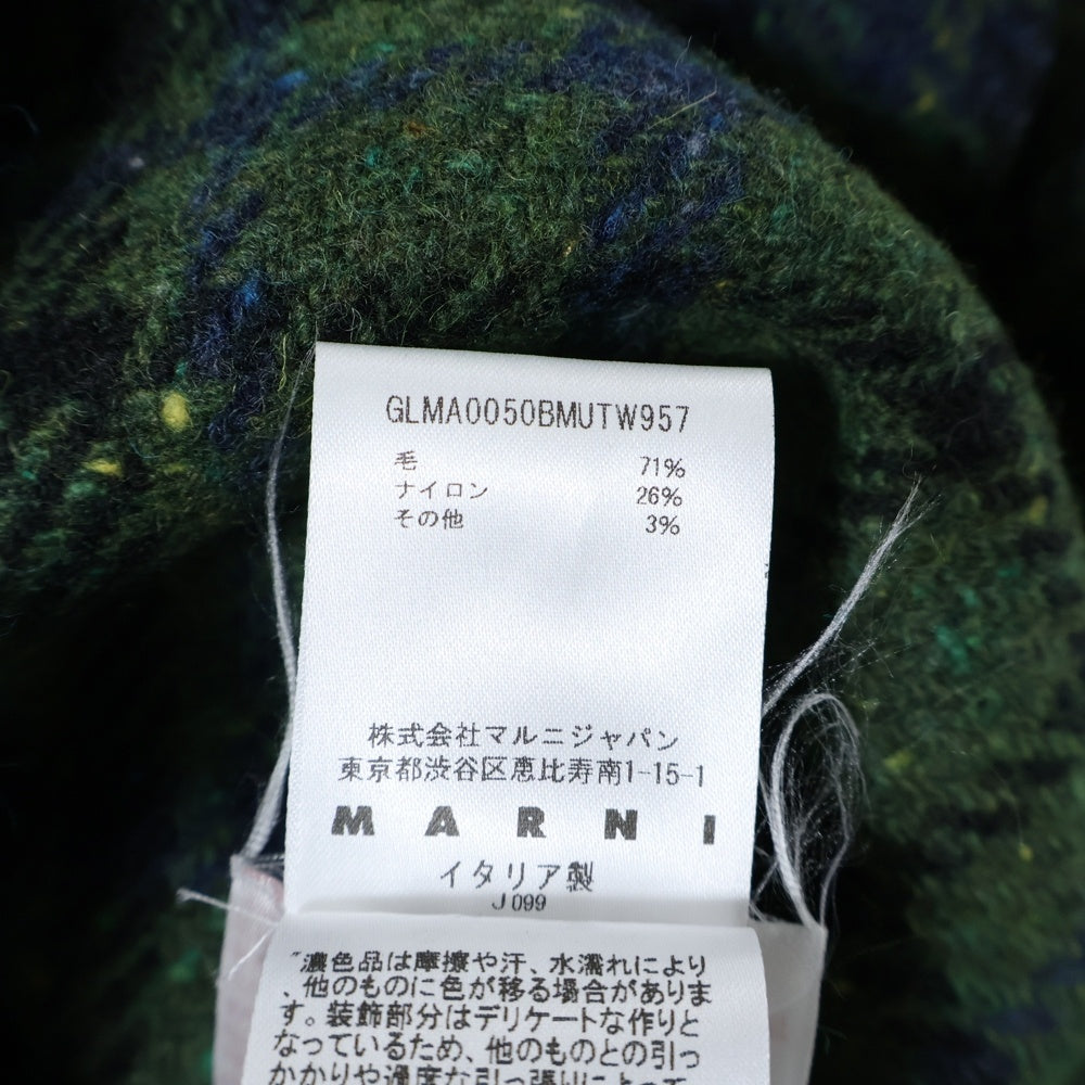 MARNI(マルニ) 22AW チェックノースリーブウールコート ロングコート グリーン レディース GLMA0050BM