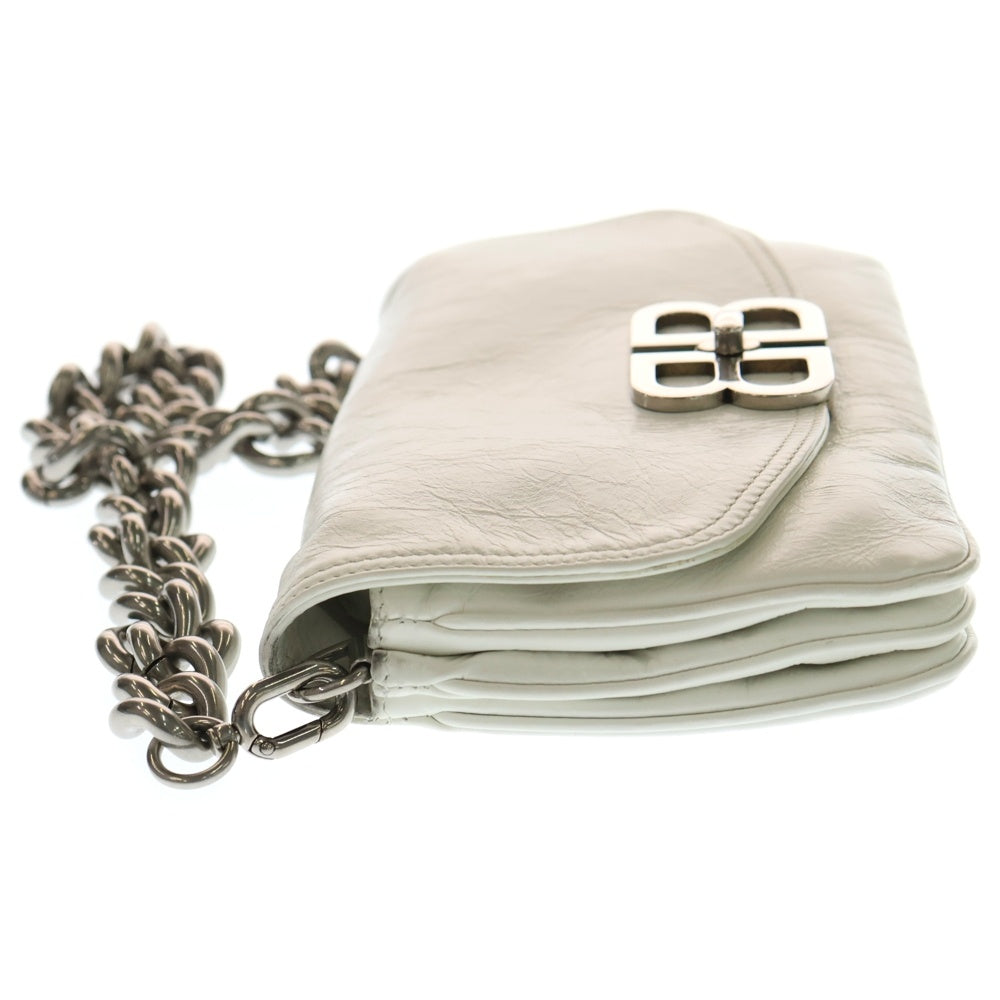 BALENCIAGA(バレンシアガ) BB SOFT スモール レザーショルダーバッグ ホワイト 748598 9001