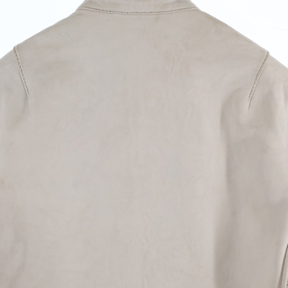 AVIREX(アヴィレックス) AGED LEATHER SINGLE RIDERS エイジド加工 シープベジタブルレザー 羊革 スタンドカラー シングルライダース レザージャケット ホワイト 783-2250012