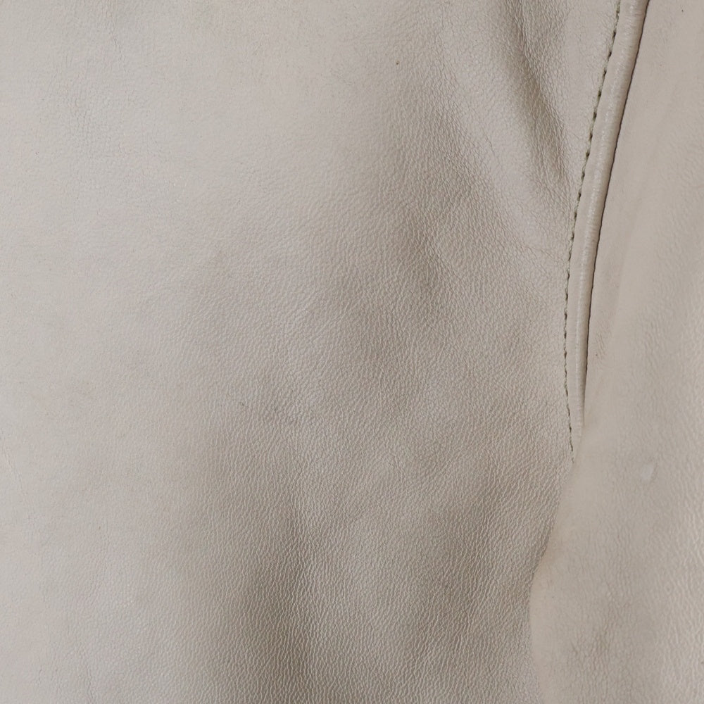 AVIREX(アヴィレックス) AGED LEATHER SINGLE RIDERS エイジド加工 シープベジタブルレザー 羊革 スタンドカラー シングルライダース レザージャケット ホワイト 783-2250012