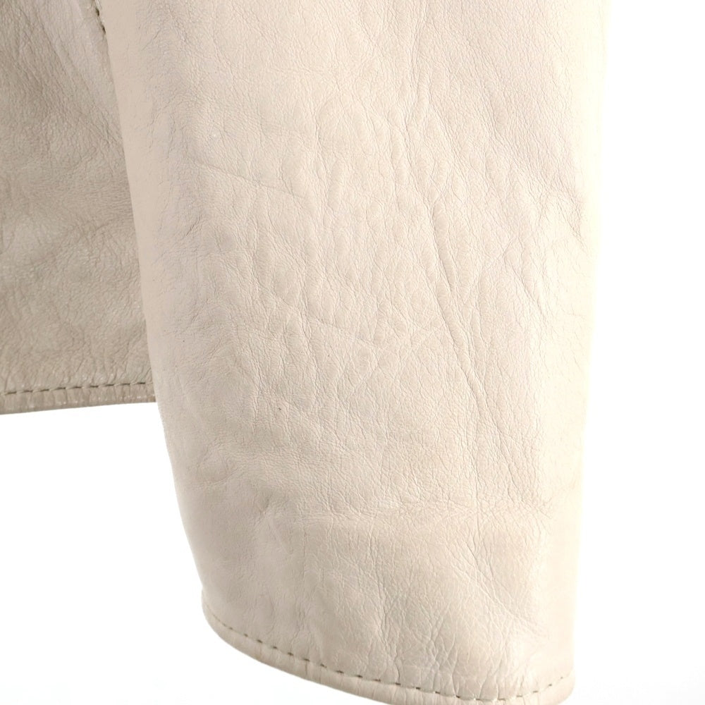 AVIREX(アヴィレックス) AGED LEATHER SINGLE RIDERS エイジド加工 シープベジタブルレザー 羊革 スタンドカラー シングルライダース レザージャケット ホワイト 783-2250012