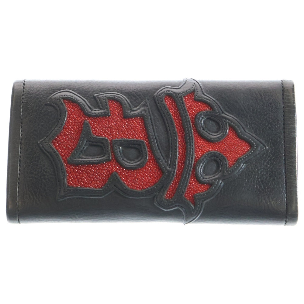 Bill Wall Leather/BWL(ビルウォールレザー) クラウンBマーク カウハイド レザーロングウォレット 長財布 ブラック