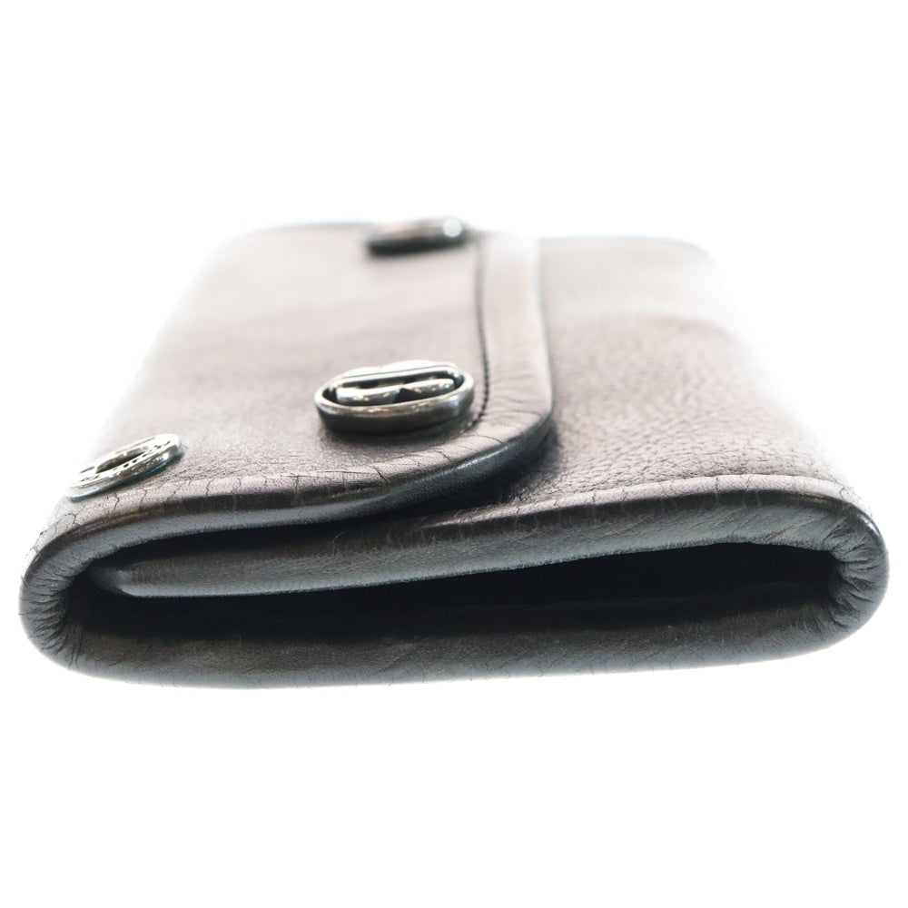 Bill Wall Leather/BWL(ビルウォールレザー) クラウンBマーク カウハイド レザーロングウォレット 長財布 ブラック