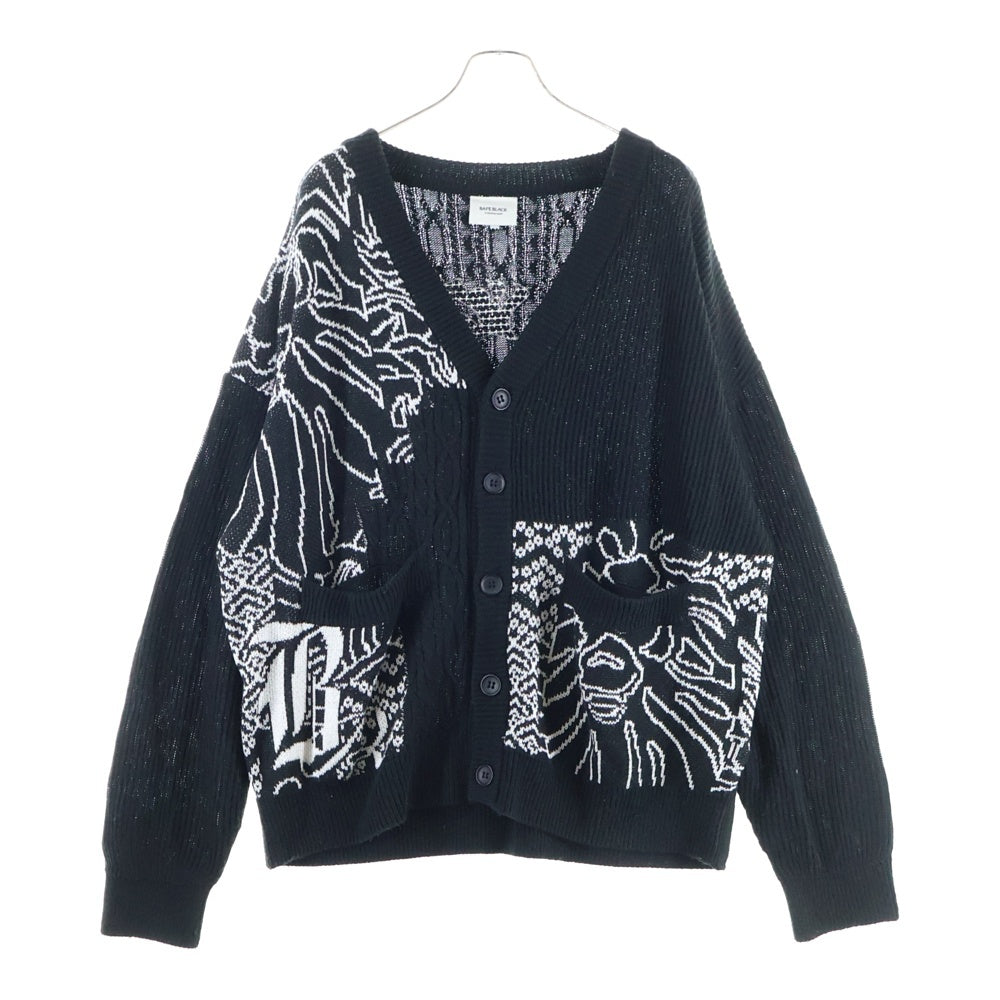 A BATHING APE(アベイシングエイプ) BAPE Black Logo Cardigan ベイプブラック ロゴカーディガン ニット ブラック BBKCDM120002M