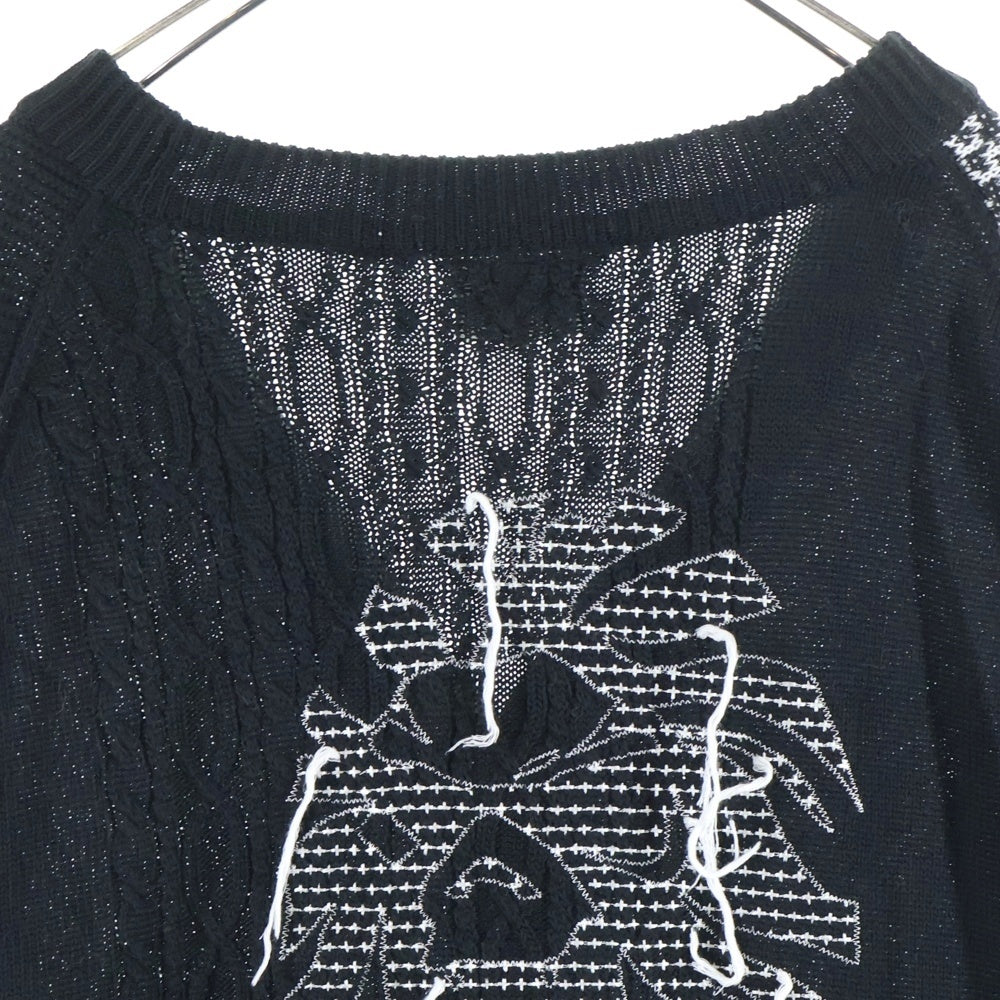 A BATHING APE(アベイシングエイプ) BAPE Black Logo Cardigan ベイプブラック ロゴカーディガン ニット ブラック BBKCDM120002M