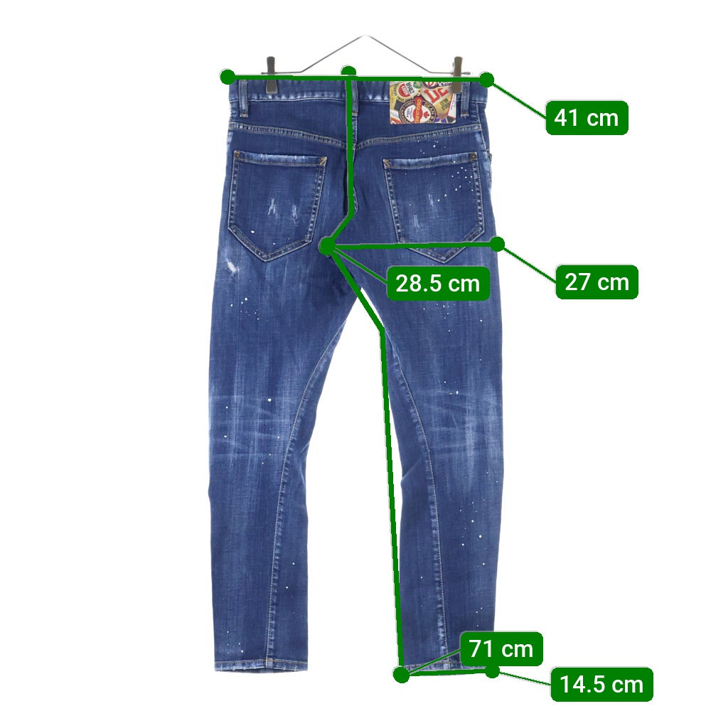 DSQUARED2(ディースクエアード) UNDER PATCH WASH SEXY TWIST JEAN アンダー パッチ ウォッシュ セクシー ツイスト デニムパンツ インディゴ S74LB0596 S30342 インディゴ