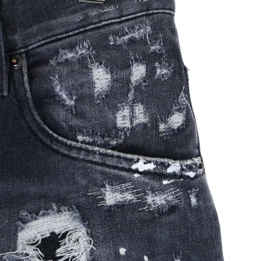DSQUARED2(ディースクエアード) SKATER JEAN USED ダメージ加工 ペイント加工 スケーター ジーンズ デニム パンツ ブラック S74LB0997 S30503