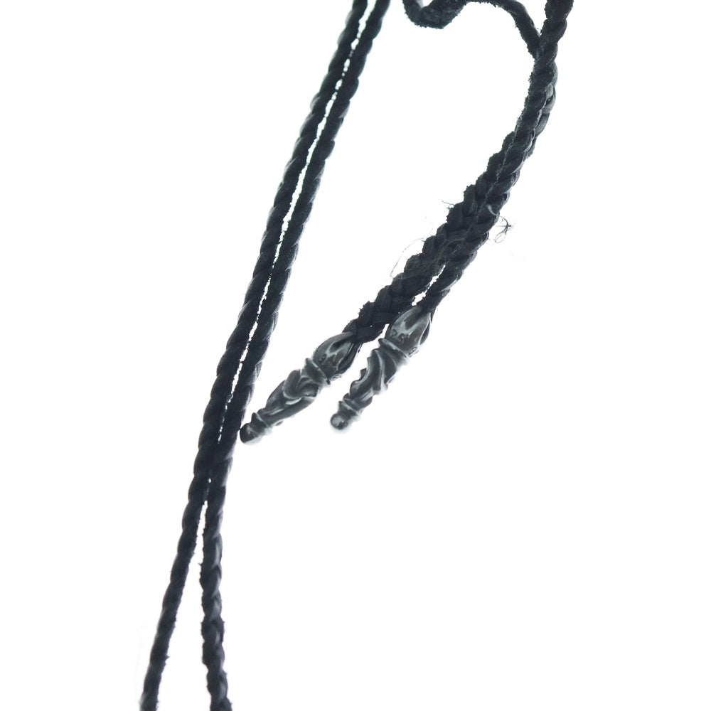 CHROME HEARTS(クロムハーツ) EWLP CROSS BAND アイウェアループ クロスバンド WITH レザーブレード ネックレストップ シルバー/ブラック