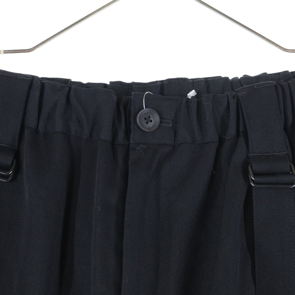 Yohji Yamamoto(ヨウジヤマモト) 20AW 二重ラップP シワギャバジン ダブル ラップパンツ トラウザー ブラック HR-P39-100
