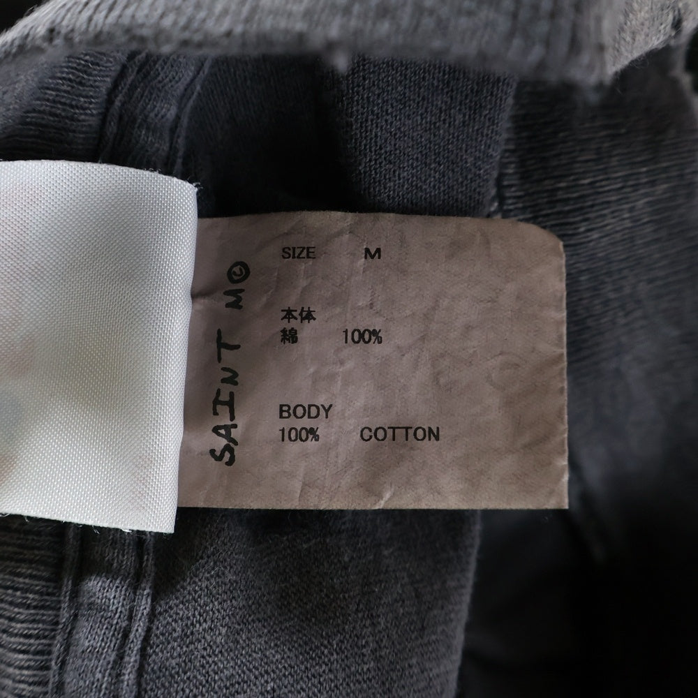 SAINT MICHAEL(セントマイケル) JESUS SS TEE ヴィンテージ加工 ジーザス プリント半袖Tシャツ ブラック SM-HR-0000-016