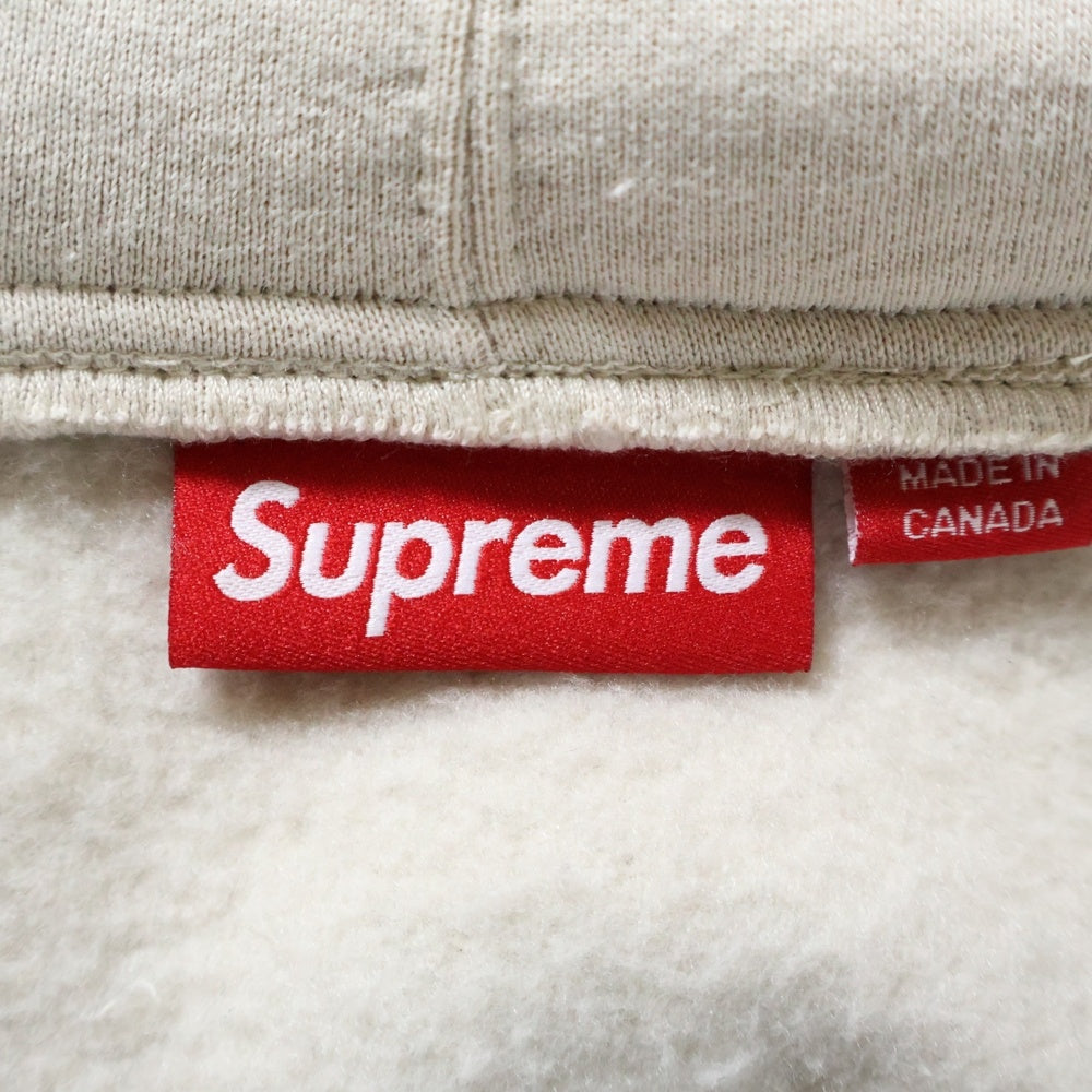 SUPREME(シュプリーム) 24AW ×Thrasher ZIP UP HOODED SWEATSHIRT スラッシャー バックロゴ ジップアップフーディ パーカー ベージュ
