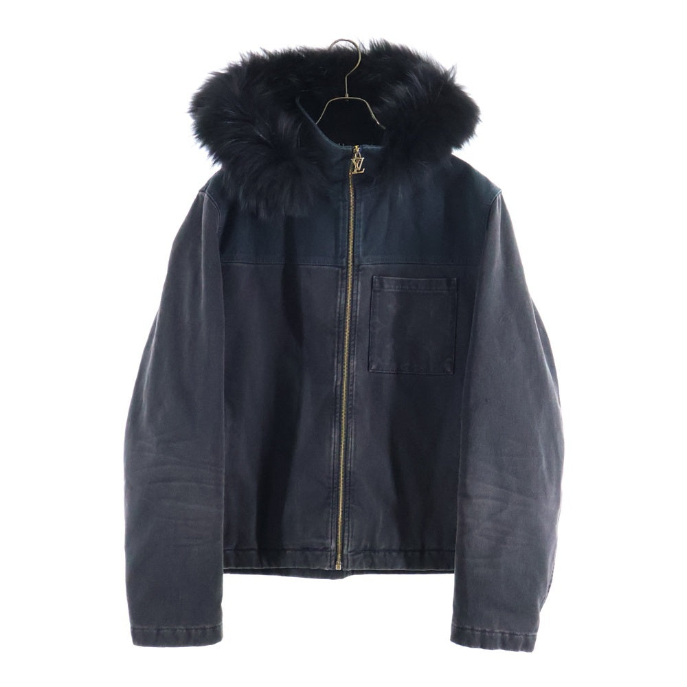LOUIS VUITTON(ルイヴィトン) 24SS デニム ブルゾン ファー付き ジップアップフーディージャケット ブラック RM241M CCU HQA05W