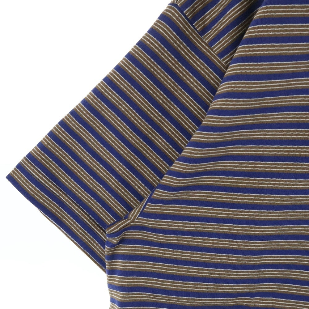 WTAPS(ダブルタップス) 25SS BDY02 SS ボーダー柄半袖Tシャツ カットソー ブラウン/ブルー 251ATDT-CSM36