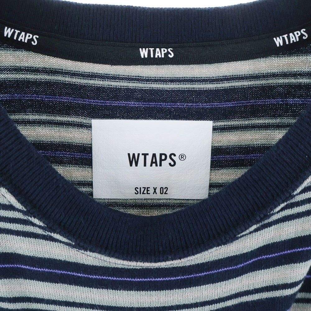 WTAPS(ダブルタップス) 25SS BDY01 SS ボーダー柄半袖Tシャツ カットソー ベージュ/ブラック 251ATDT-CSM22