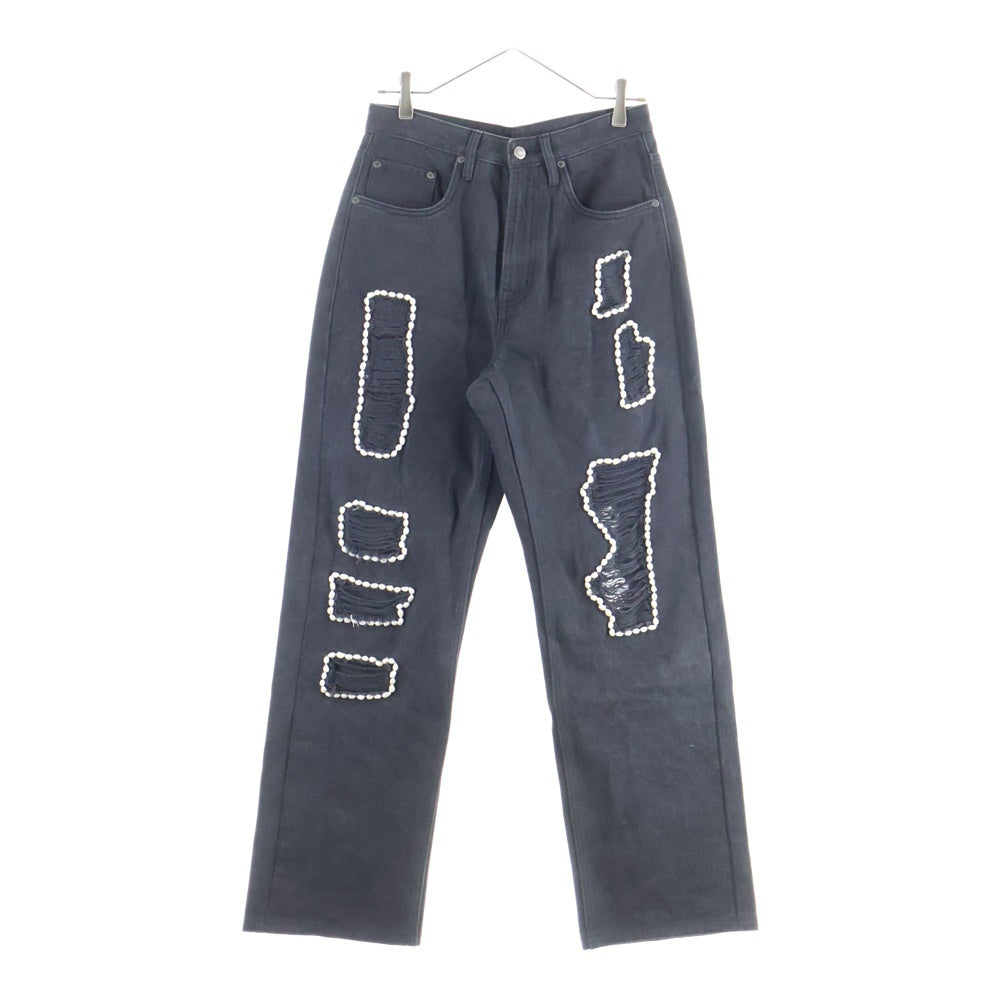 GLASS CYPRESS(グラスサイプレス) PEARLED BLACK DENIM パールドブラックデニム ダメージデニムパンツ ブラック