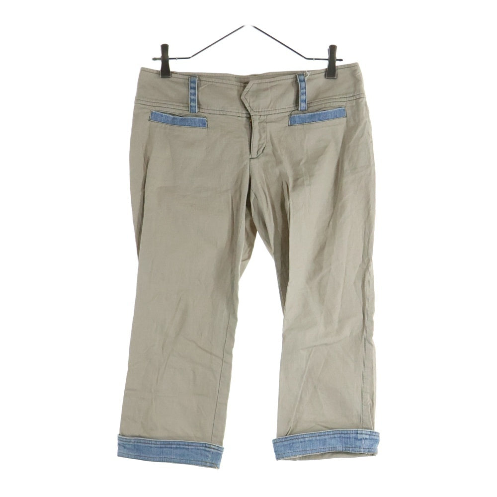 BURBERRY BLUE LABEL(バーバリーブルーレーベル) デニム切替 七分丈パンツ レディース ベージュ/インディゴ FQ561-362-70