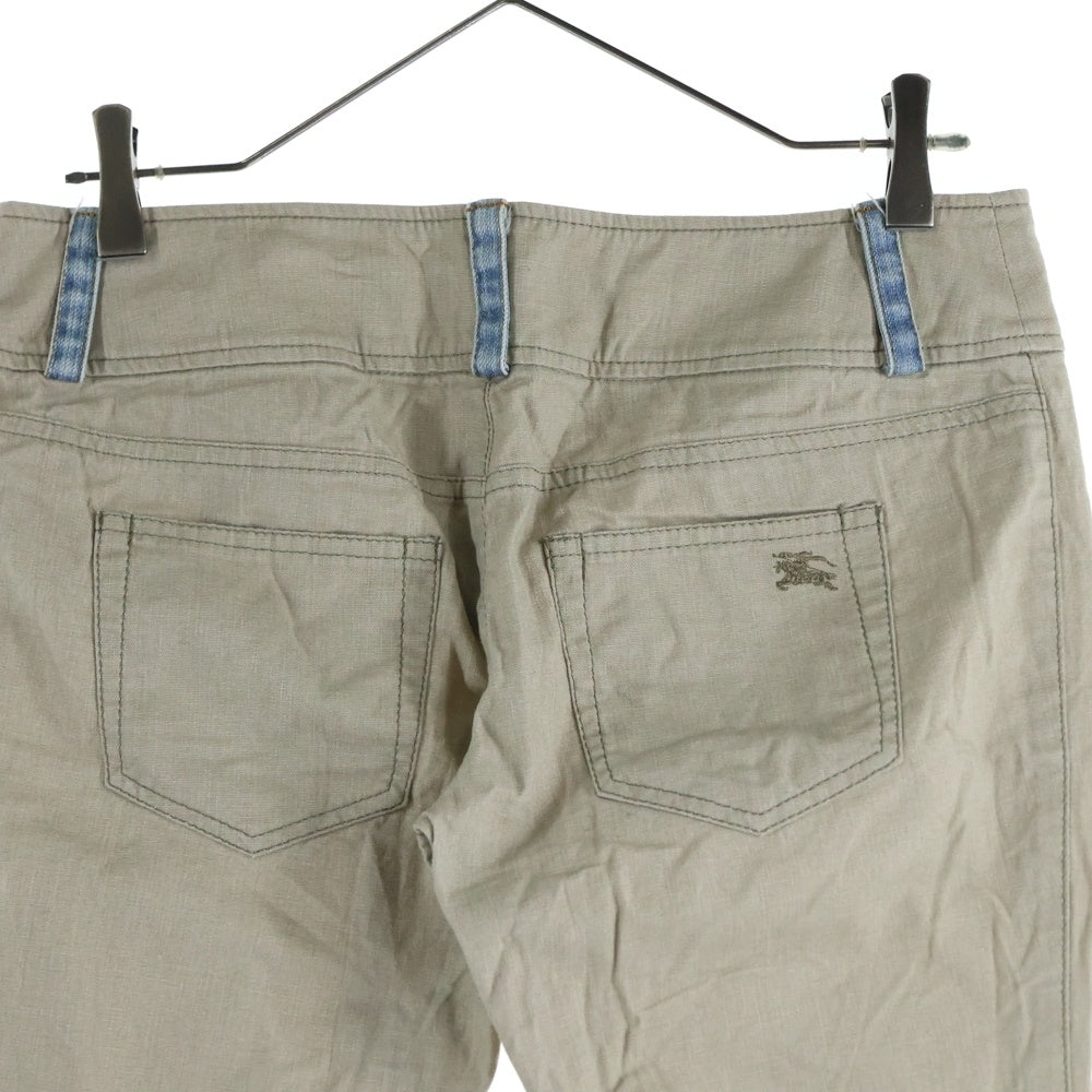 BURBERRY BLUE LABEL(バーバリーブルーレーベル) デニム切替 七分丈パンツ レディース ベージュ/インディゴ FQ561-362-70