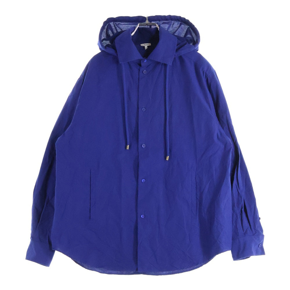 LOEWE(ロエベ) バックアナグラムロゴ フーデッドオーバー長袖シャツ ブルー H526Y05WBB