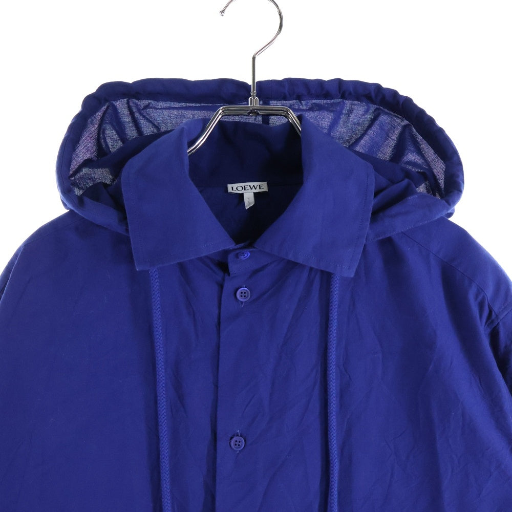 LOEWE(ロエベ) バックアナグラムロゴ フーデッドオーバー長袖シャツ ブルー H526Y05WBB