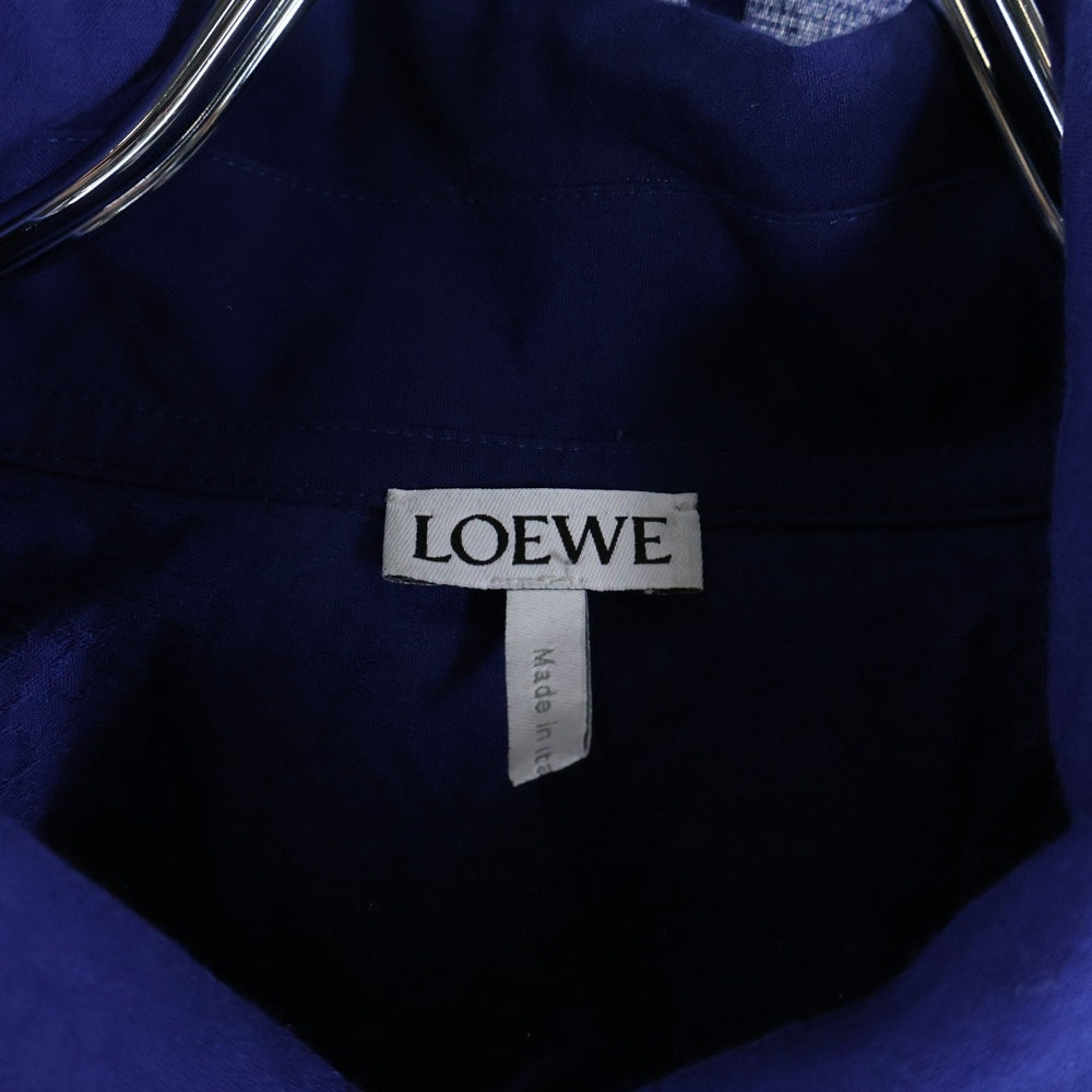 LOEWE(ロエベ) バックアナグラムロゴ フーデッドオーバー長袖シャツ ブルー H526Y05WBB