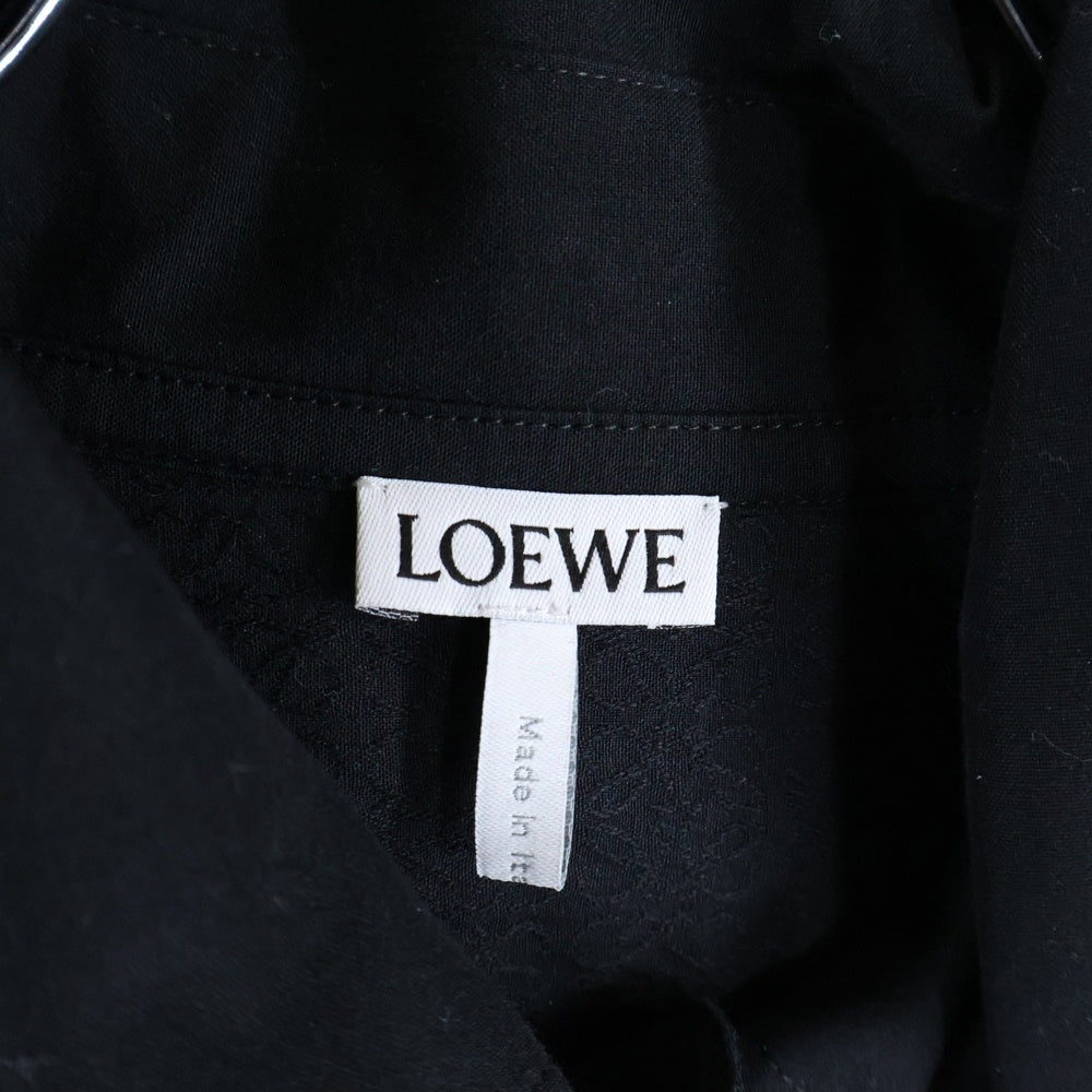 LOEWE(ロエベ) バックアナグラムロゴ フーデッドオーバー長袖シャツ ブルー H526Y05WBB