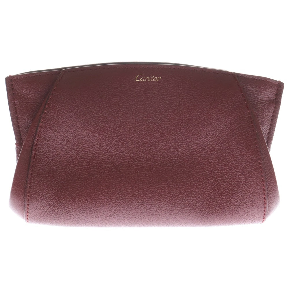 Cartier(カルティエ) Cドゥカルティエ 小物入れ レザーポーチ レッド