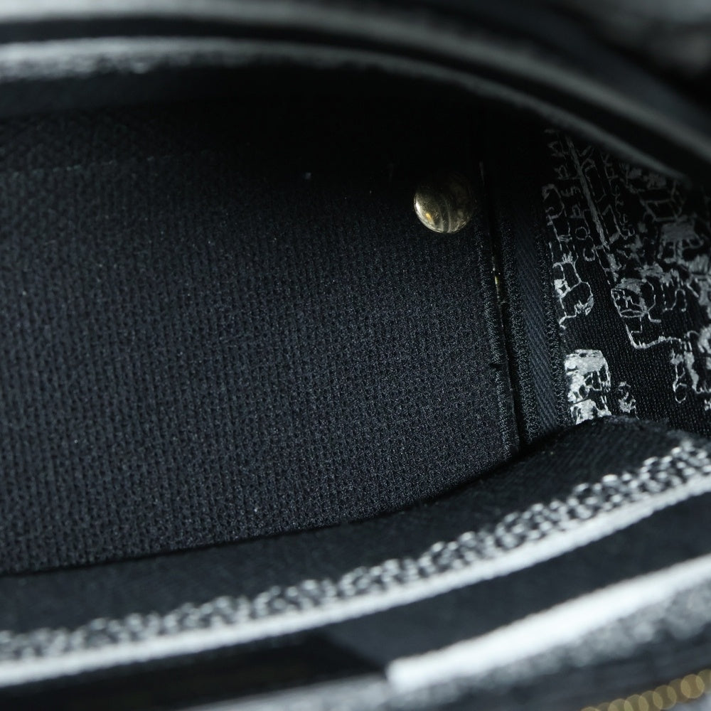 Christian Dior(クリスチャンディオール) Lady D-Lite Plan de Paris レディ ディーライト ミディアム プランドゥパリス チャーム付きハンドバッグ ブラック/ホワイト