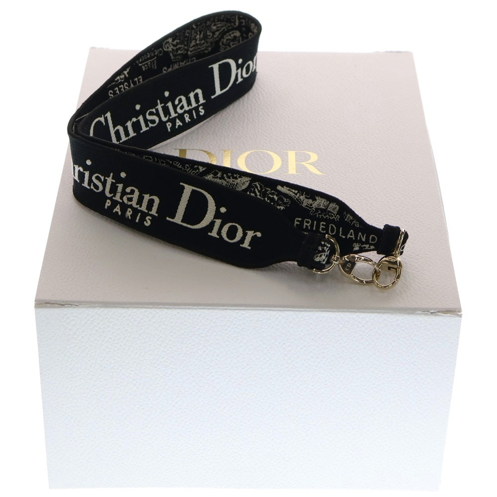 Christian Dior(クリスチャンディオール) Lady D-Lite Plan de Paris レディ ディーライト ミディアム プランドゥパリス チャーム付きハンドバッグ ブラック/ホワイト
